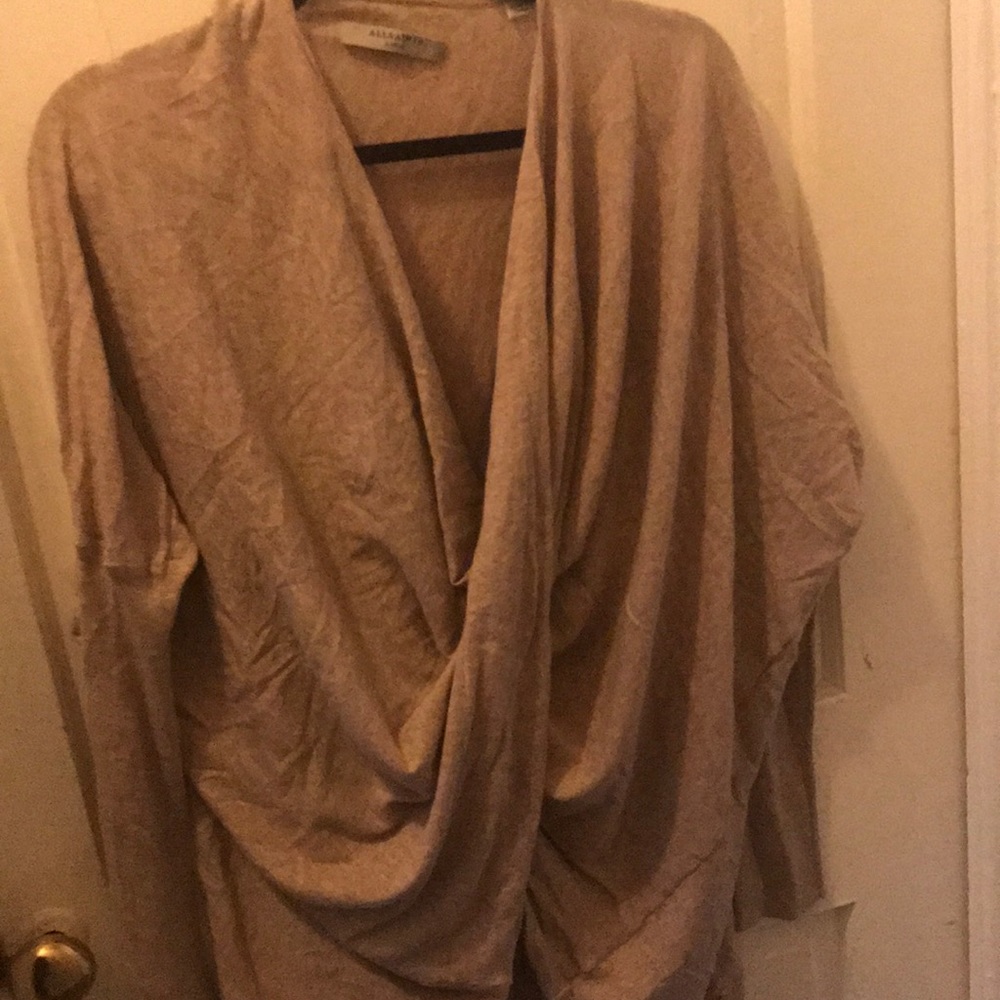 All Saints Itat multiway cardigan in blush